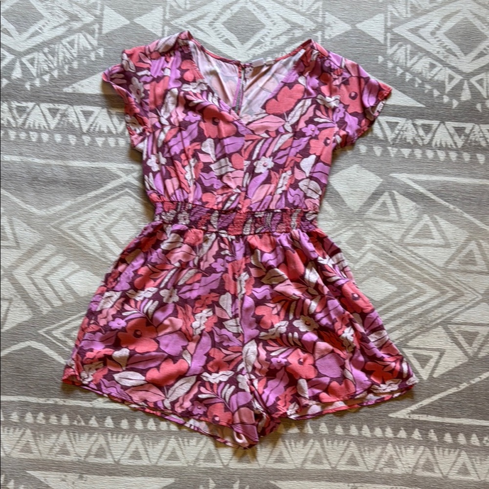 GAP Pink and Purple Jumpsuit with Elastic Waist